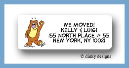 Dinky Designs Stationery Discounted - We moved bear return address labels personalized