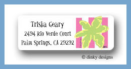 Dinky Designs Stationery Discounted - Pink palm return address labels personalized