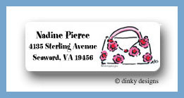 Dinky Designs Stationery Discounted - Posie pocketbook return address labels personalized