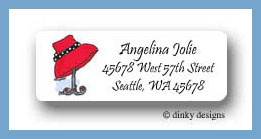Dinky Designs Stationery Discounted - Red hat lady return address labels personalized