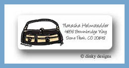 Dinky Designs Stationery Discounted - Black & tan pocketbook return address labels personalized