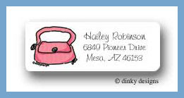 Dinky Designs Stationery Discounted - Dusty pink purse return address labels personalized