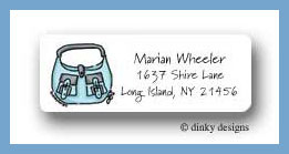 Dinky Designs Stationery Discounted - Robin's egg handbag return address labels personalized