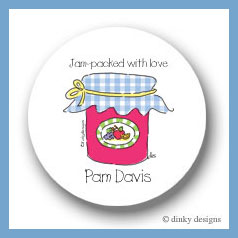 Discounted Dinky Designs Jar of jam round stickers 2.5