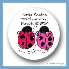 Discounted Dinky Designs Love bugs round stickers 2.5