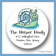 Discounted Dinky Designs Sammy snail round stickers 2.5