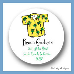 Discounted Dinky Designs Beach bum round stickers 2.5
