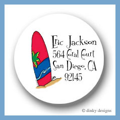 Discounted Dinky Designs Woody surf round stickers 2.5