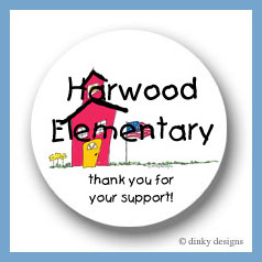 Discounted Dinky Designs School house round stickers 2.5