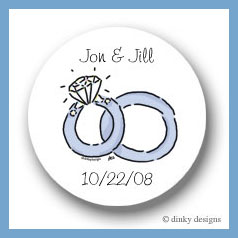 Discounted Dinky Designs Wedding rings round stickers 2.5