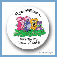 Discounted Dinky Designs Zebra & pals round stickers 2.5