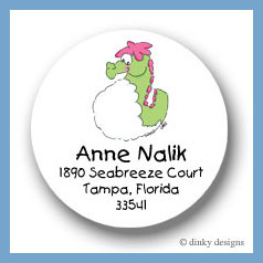 Discounted Dinky Designs Charlie the seahorse round stickers 2.5