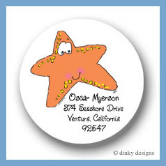 Discounted Dinky Designs Selma the starfish round stickers 2.5