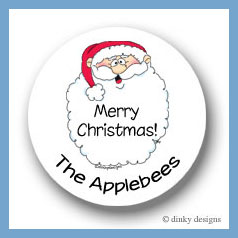 Discounted Dinky Designs Jolly ol' St. Nick round stickers 2.5