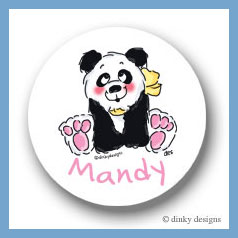 Discounted Dinky Designs Polly panda round stickers 2.5