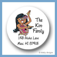Discounted Dinky Designs Teenie wahine round stickers 2.5