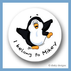 Discounted Dinky Designs Poppy the penguin round stickers 2.5