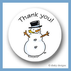 Discounted Dinky Designs Snowman round stickers 2.5