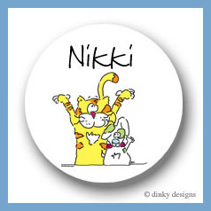 Discounted Dinky Designs Calvin & Dogie round stickers 2.5'' personalized