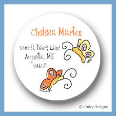 Discounted Dinky Designs Teenie butterflies round stickers 2.5