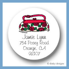 Discounted Dinky Designs Roses are red pocketbook round stickers 2.5