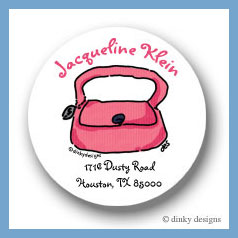 Discounted Dinky Designs Dusty pink purse round stickers 2.5