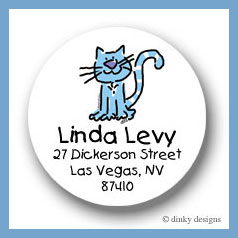 Discounted Dinky Designs Luna who is allergic to tuna round stickers 2.5'' personalized