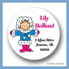Discounted Dinky Designs Eskimo jane round stickers 2.5