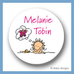 Discounted Dinky Designs Dreamer Jane round stickers 2.5'' personalized