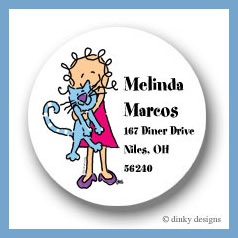 Discounted Dinky Designs Luna and jane round stickers 2.5