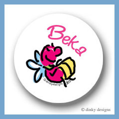 Discounted Dinky Designs Lucy the lightning bug round stickers 2.5