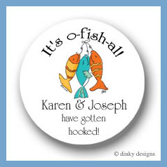 Discounted Dinky Designs Hook line & sinker round stickers 2.5
