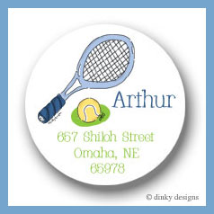 Discounted Dinky Designs Tennis, anyone? round stickers 2.5