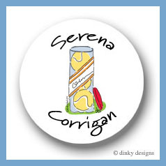 Discounted Dinky Designs Can of tennis balls round stickers 2.5