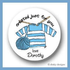 Discounted Dinky Designs Knit wit round stickers 2.5