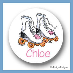 Discounted Dinky Designs Roller girl round stickers 2.5