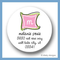 Discounted Dinky Designs Preppy monogram round stickers 2.5