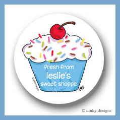 Discounted Dinky Designs Cupcake treat round stickers 2.5