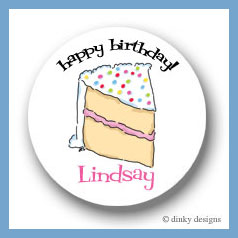 Discounted Dinky Designs Piece o' cake round stickers 2.5