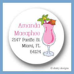 Discounted Dinky Designs Paradise pink drink round stickers 2.5