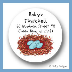 Discounted Dinky Designs Robin's nest round stickers 2.5