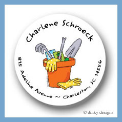 Discounted Dinky Designs Garden tools round stickers 2.5