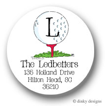 Discounted Dinky Designs Tee'd off round stickers 2.5