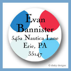 Discounted Dinky Designs Tommy dots round stickers 2.5 personalized