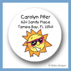 Discounted Dinky Designs Party sun round stickers 2.5
