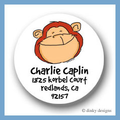 Discounted Dinky Designs Monkey business round stickers 2.5