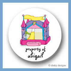 Discounted Dinky Designs Princess bouncy house round stickers 2.5