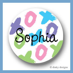 Discounted Dinky Designs Tic-tac-toe round stickers 2.5