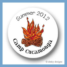 Discounted Dinky Designs Campfire round stickers 2.5