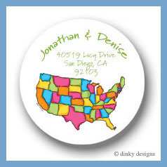 Discounted Dinky Designs USA round stickers 2.5